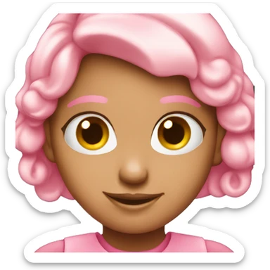Pink girlie emojie sticker