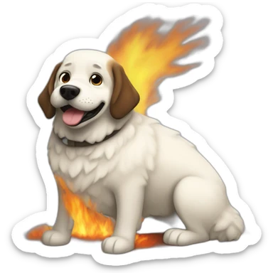 igloo this is fine fire burning dog sticker