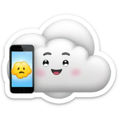 happy cloud with a cellphone and this words AdmiCloud sticker