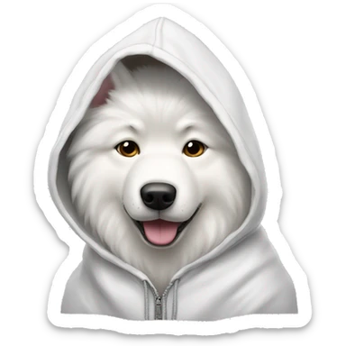 Samoyed wearing hoodie sticker