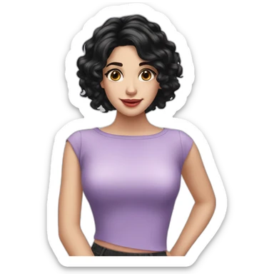 violetta beautiful girl black hair sticker
