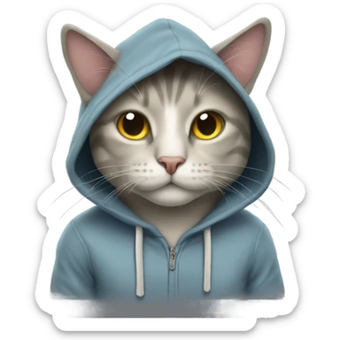 Cat wearing hoodies  sticker