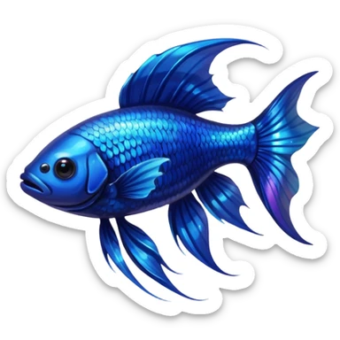 dark blue beta fish sticker