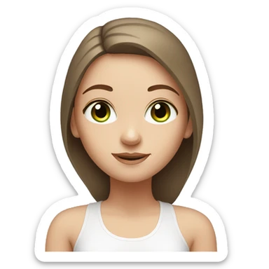 White girl with brown hair green eyes in yoga poses sticker