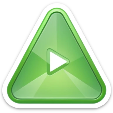 All solid Light green triangle play button  sticker