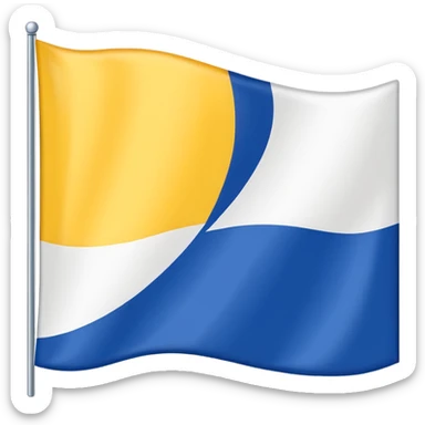 bandera dividida verticalmente en tres colores: blanco, azul y amarillo (en ese orden) sticker