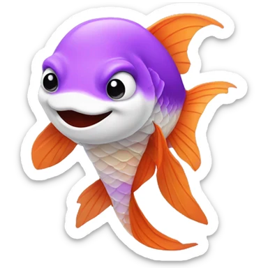 Koi fish with a purple mustache  sticker
