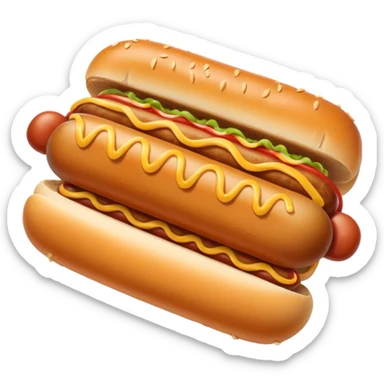 Hotdog with hands around sticker