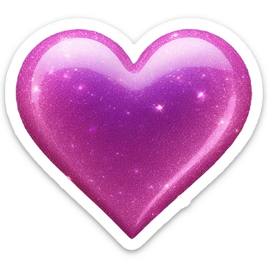 Pink and Purpl heart with glitter  sticker