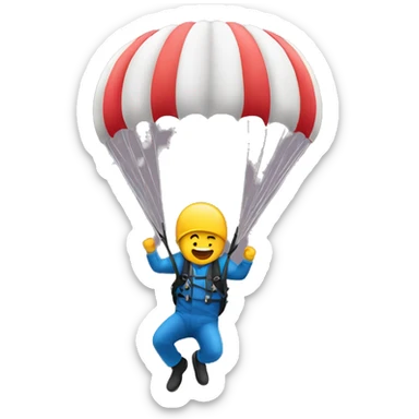 a person doing a parachute jump sticker