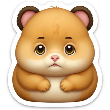 Sad fat baby animal sticker