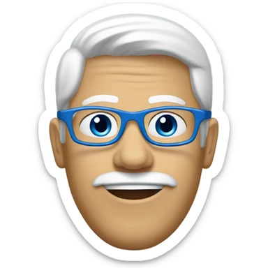 Je veux un homme de couleur de peau blanche, avec les yeux bleus, des lunettes et qui est kinésithérapeute  sticker