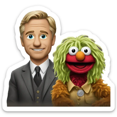 A muppet and a nickel  sticker