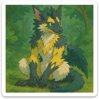 Sergal-Protogen-Trico-Zeraora-Vernid-fusion-hybrid-creature sticker