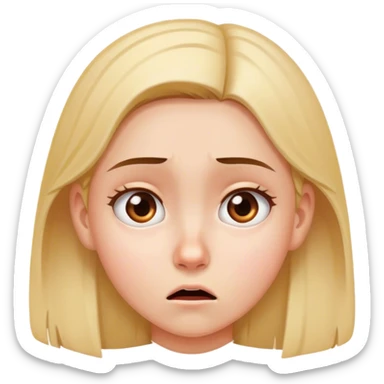 Girl hearing shooking news looks concerned  sticker