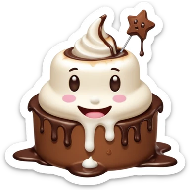 star with a face, melting marshmallow and chocolate, s’more inspired sticker