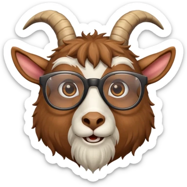 Goat with glasses sticker