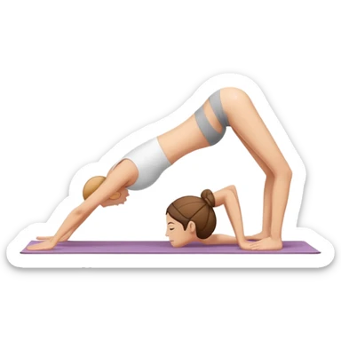 person doing downward dog yoga pose sticker