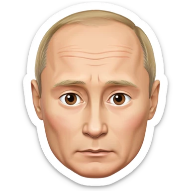 Vladimir Putin portrait with stern expression sticker