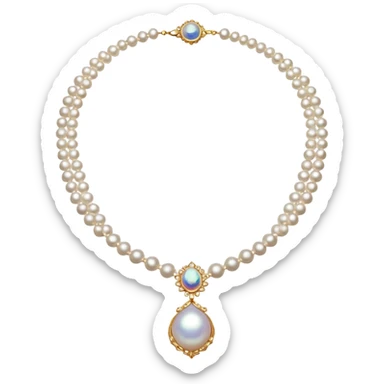 ornate pearl necklace sticker