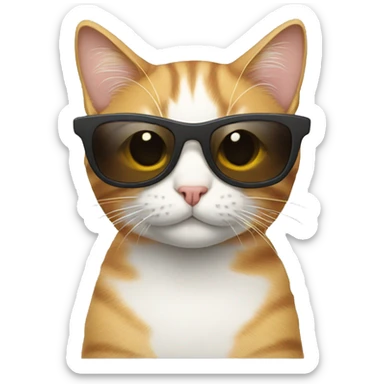 Cat with sunglasses sticker