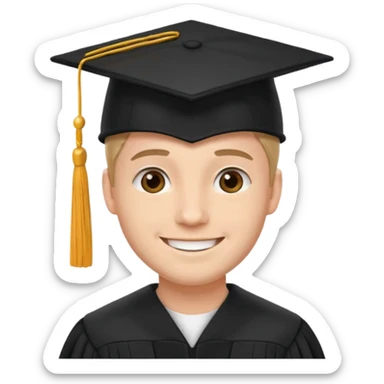 male university graduate sticker