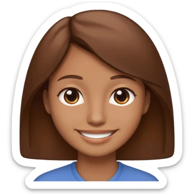 brown hair thin build smile brownish skin color sticker