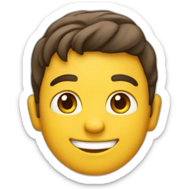 Joy boy señalando sticker