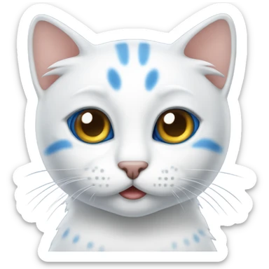 Gatito blanco con ojos azules sticker