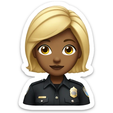 A black cop girl with blonde hair sticker
