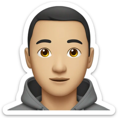 Young kazakh man wearing hoodie sticker