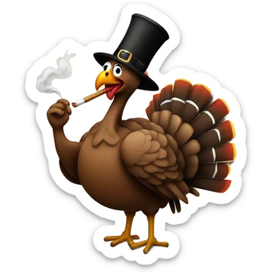 Turkey smoking a cigarette  sticker