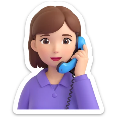 girl talking on phone bedroom background, close up pose sticker