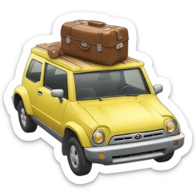 Toyota cactus full of suitcases sticker