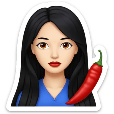 Rozonda Chilli Thomas with long black hair sticker