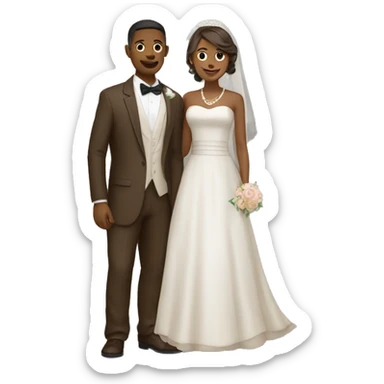 Brown attire wedding sticker