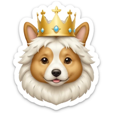 Dog with angel crown sticker