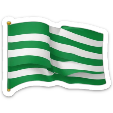 The flag of Andalusia with three horizontal stripes. The top and bottom stripe must be green, and the center stripe must be white. sticker