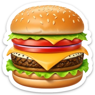 burger with lettuce and cheese sticker