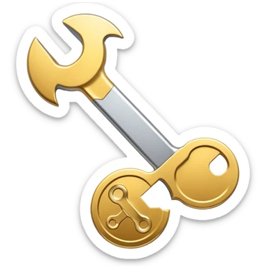 spanner icon within a gold coinspanner icon within a gold coin sticker