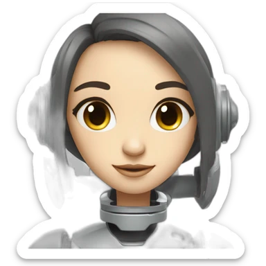 Cute robot girl with real Autonomie sticker