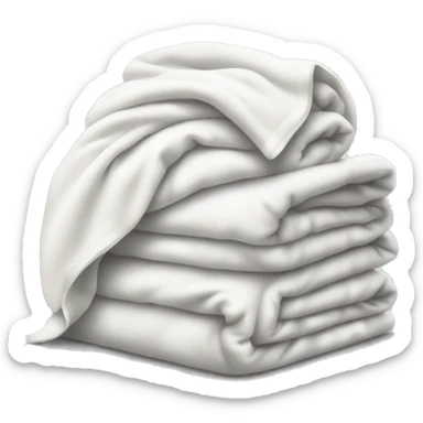 thick white messy blanket on bed sticker