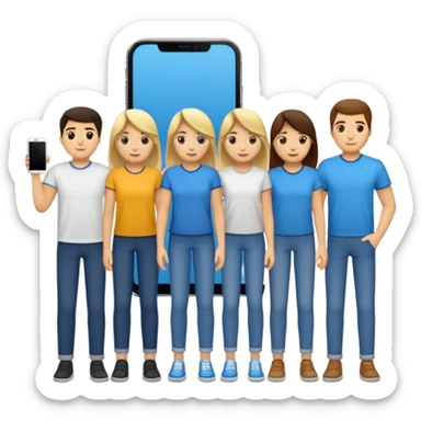 personas debatiendo revisando una pantalla  sticker