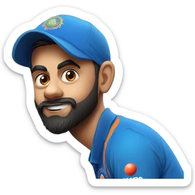 Virat kohli with bat sticker