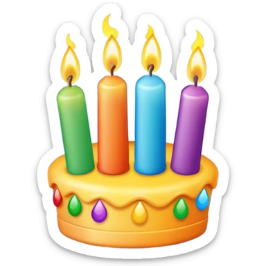 birthday hat with candles sticker