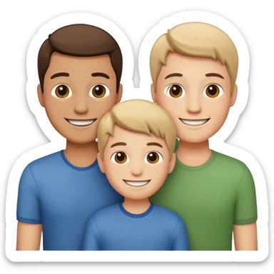 famille avec deux garcon sticker
