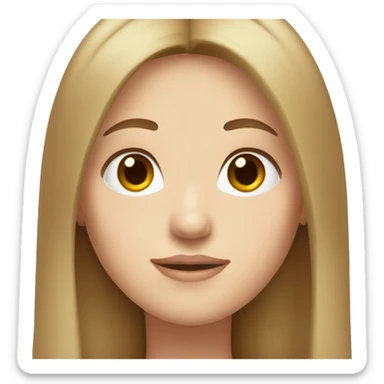 Girl with light brown hair and white skin and straight hair and brown eyes  sticker