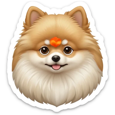 Pomeranian white beige sticker