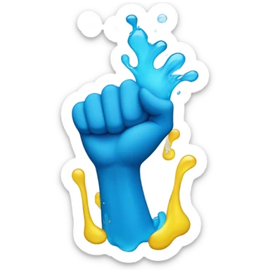 small blue and yellow splash sticker