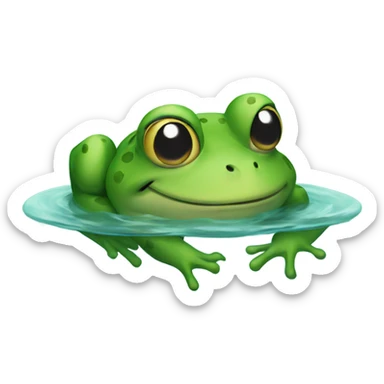 Frog on water sticker